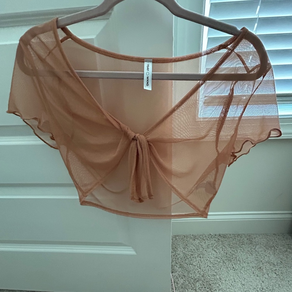 Sheer Tan Crop Top